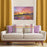 Shay Curtain - Lavender Multi Color Accents - Gold Decor Recipe: Textured Drapes With 4 Pillows, Art & Sofa Options - Ringtop