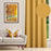 Shay Curtain - Orange Accents - Gold Decor Recipe #2 With 2 Pillows, Textured Drapes, Art & Sofa Options - Ringtop