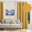 Shay Curtain - Grey Multi Color Accents - Gold Decor Recipe: Textured Drapes With 4 Pillows, Art & Sofa Options