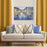 Traditional Landscape Decor Recipe: Textured Drapes With 4 Pillows, Art & Sofa Options