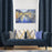 Shay - Navy Decor Recipe: Textured Drapes With 4 Pillows, Art & Sofa Options