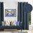Shay - Navy Decor Recipe: Textured Drapes With 4 Pillows, Art & Sofa Options