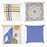 Shay Curtain - Indigo & Yellow Accents - Bohemian Decor Recipe: Textured Drapes With 4 Pillows, Art & Sofa Options