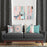 Shay - Charcoal Decor Recipe: Textured Drapes With 4 Pillows, Art & Sofa Options - Ringtop