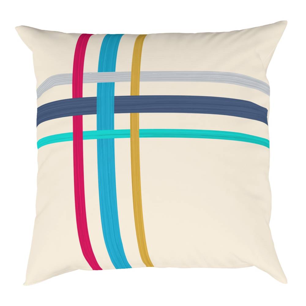 Blue Decor Recipe #2 With 2 Pillows, Textured Drapes, Art & Sofa Options