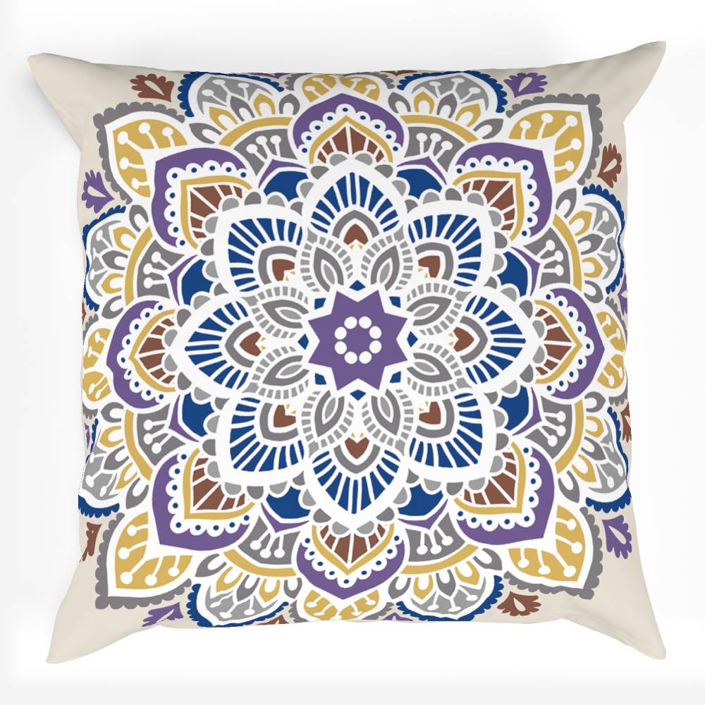 Blue Decor Recipe #2 With 2 Pillows, Textured Drapes, Art & Sofa Options