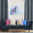 Blue Decor Recipe: Textured Drapes With 4 Pillows, Art & Sofa Options