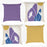 Shay Curtain - Purple & Yellow Accents - Modern Decor Recipe: Textured Drapes With 4 Pillows, Art & Sofa Options