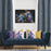 Shay Curtain - Dark Violet & Yellow Accents  - Blue Decor Recipe: Textured Drapes With 4 Pillows, Art & Sofa Options