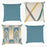 Shay Curtain - Teal Blue & Multi Color Accents - Blue Decor Recipe: Textured Drapes With 4 Pillows, Art & Sofa Options - Ringtop