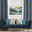 Shay Curtain - Teal Blue & Multi Color Accents  - Blue Decor Recipe: Textured Drapes With 4 Pillows, Art & Sofa Options