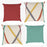 Shay Curtain - Red & Opal Green Accents  - Blue Decor Recipe: Textured Drapes With 4 Pillows, Art & Sofa Options