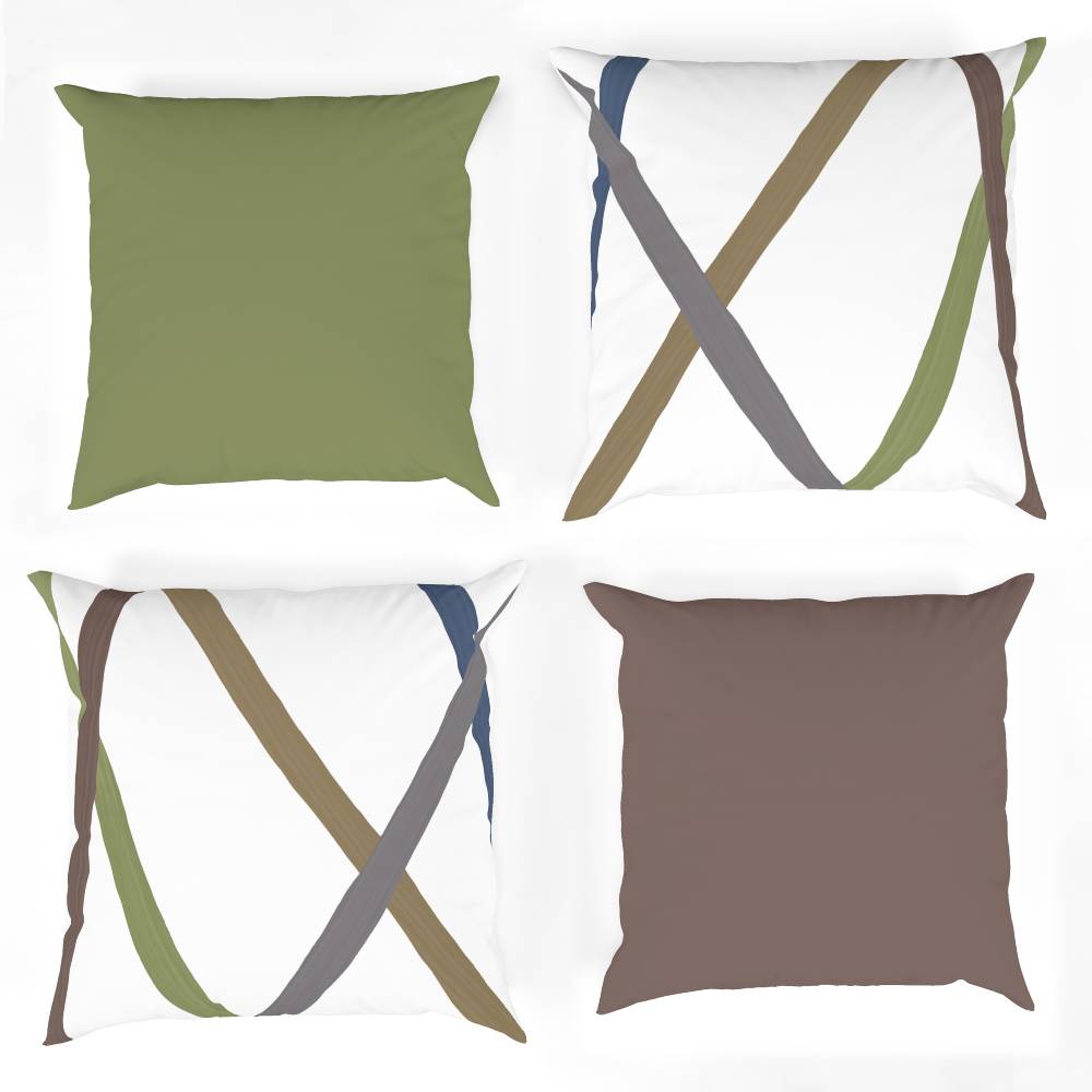 Blue Decor Recipe: Textured Drapes With 4 Pillows, Art & Sofa Options