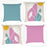 Shay Curtain - Teal & Pink Accents - Blue Decor Recipe: Textured Drapes With 4 Pillows, Art & Sofa Options - Ringtop