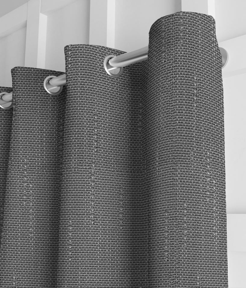 Pair of York Textured Weave Blackout Drapery Panels and Free Wrap Rod