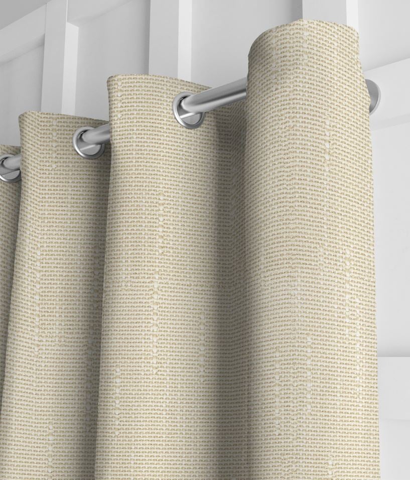 Pair of York Textured Weave Blackout Drapery Panels and Free Wrap Rod