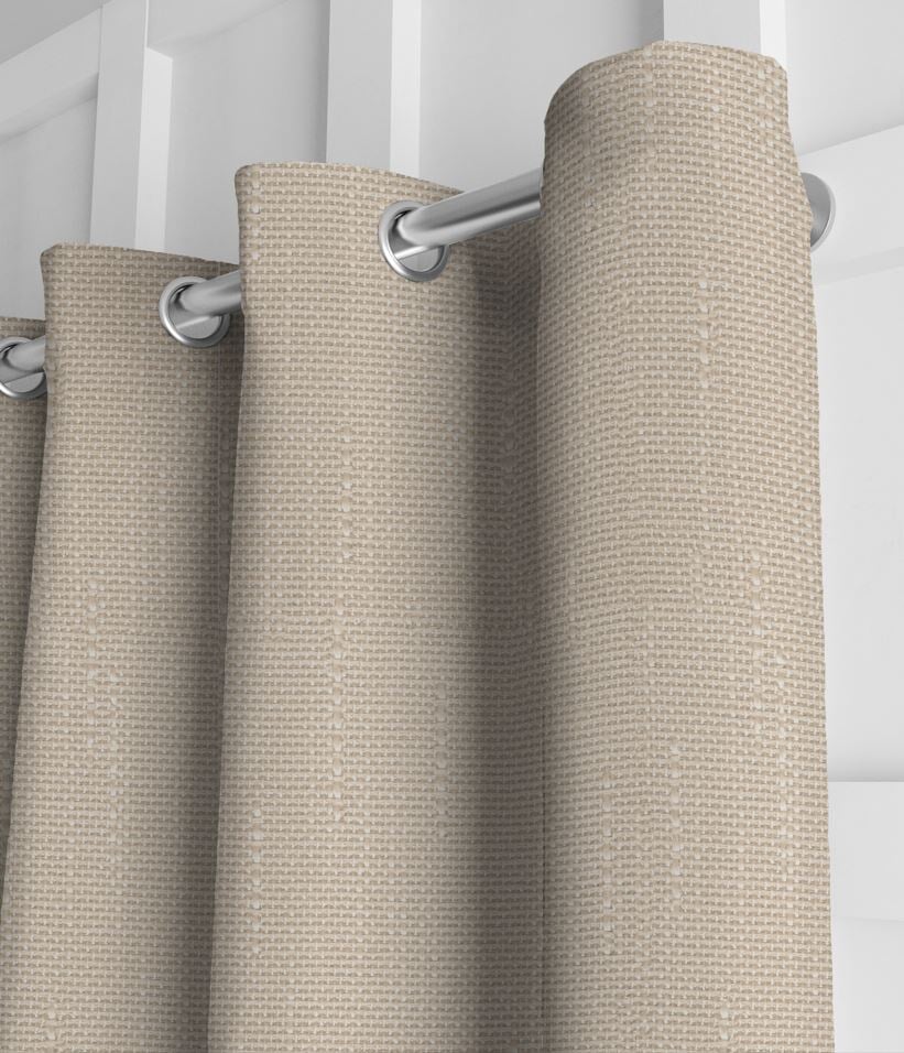 Pair of York Textured Weave Blackout Drapery Panels and Free Wrap Rod