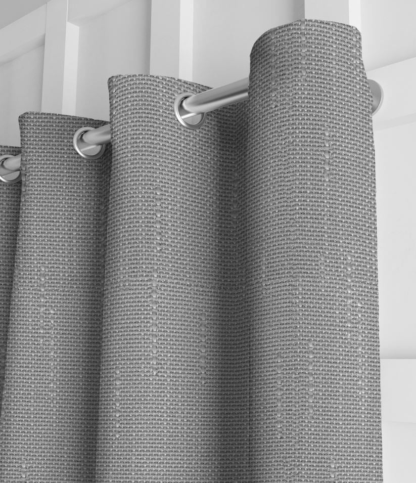 Pair of York Textured Weave Blackout Drapery Panels and Free Wrap Rod