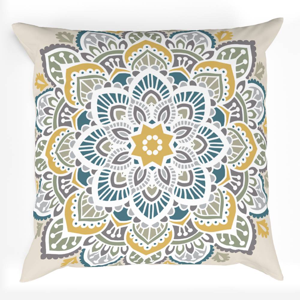 Bohemian Decor Recipe #2 With 2 Pillows, Textured Drapes, Art & Sofa Options - Ringtop