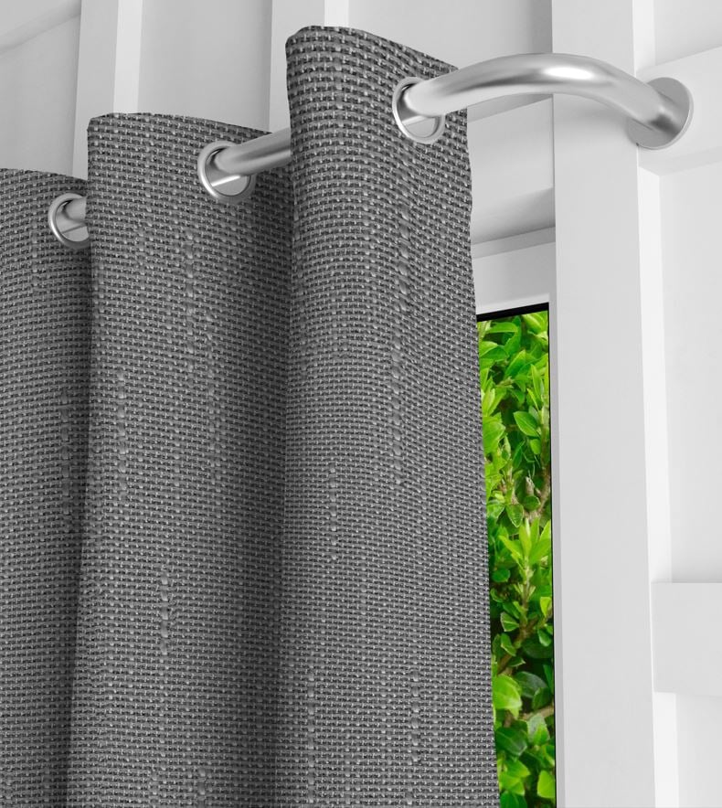 Pair of York Textured Weave Blackout Drapery Panels and Free Wrap Rod