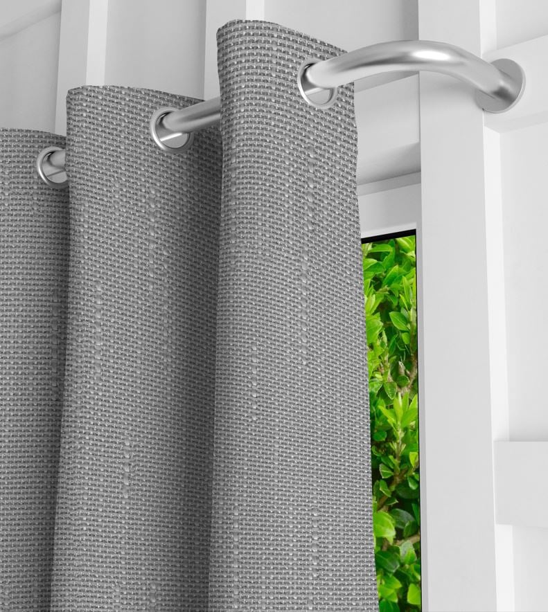 Pair of York Textured Weave Blackout Drapery Panels and Free Wrap Rod