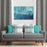 Shay Curtain - Bright Aqua Accents - Grey Decor Recipe: Textured Drapes With 4 Pillows, Art & Sofa Options  - Ringtop