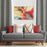 Accent Color 1 42C Explosion Paintbrush Art with 3 Line Plaid and Shard Pillow Set