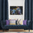 Shay - Navy Decor Recipe: Textured Drapes With 4 Pillows, Art & Sofa Options