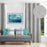 Shay Curtain - Bright Aqua Accents - Grey Decor Recipe: Textured Drapes With 4 Pillows, Art & Sofa Options