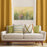 Shay Curtain - Olive Green & Multi Color Accents - Gold Decor Recipe: Textured Drapes With 4 Pillows, Art & Sofa Options