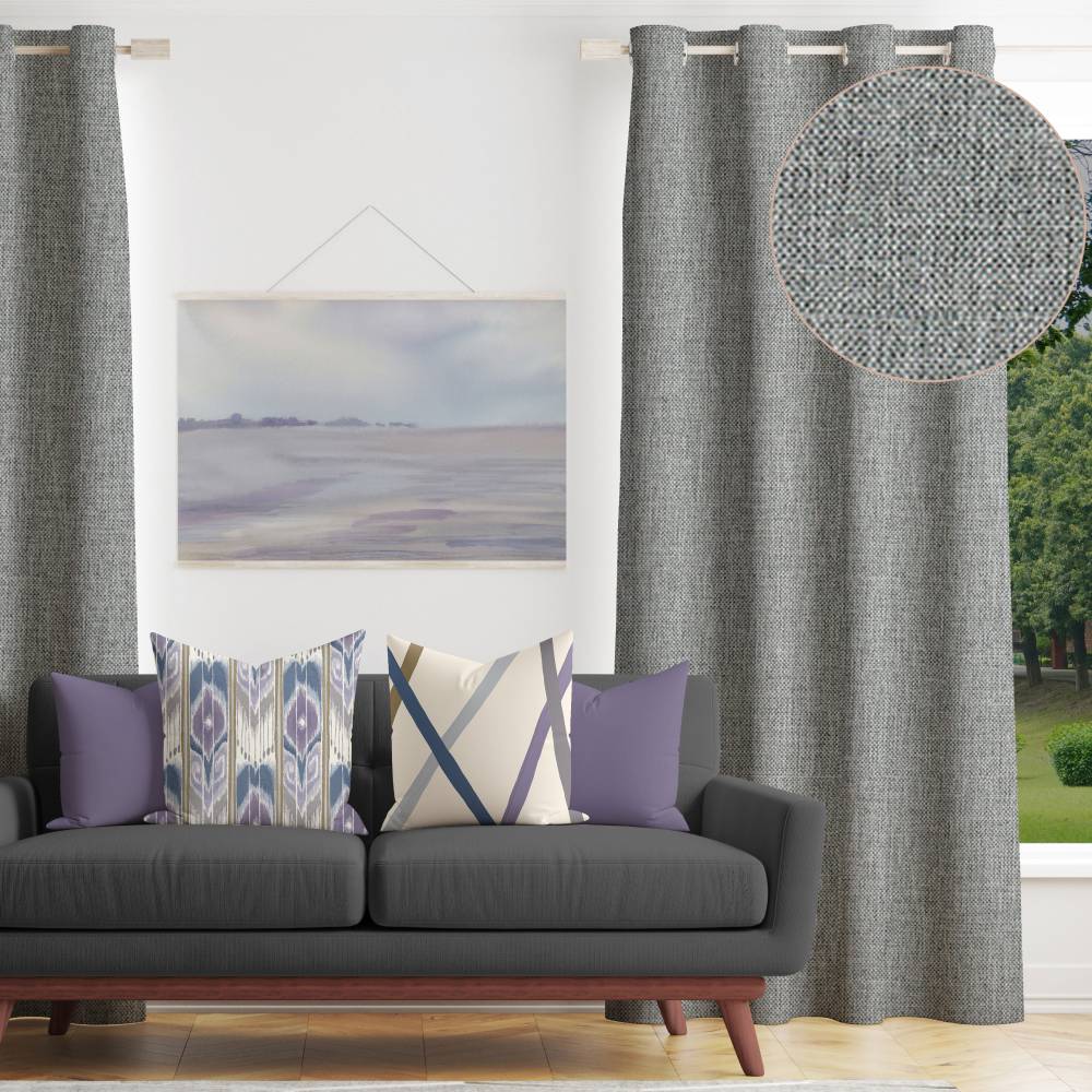 Grey Decor Recipe: Textured Drapes With 4 Pillows, Art & Sofa Options  - Ringtop