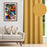 Shay Curtain - Red Accents - Gold Decor Recipe #2 With 2 Pillows, Textured Drapes, Art & Sofa Options