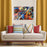 Shay Curtain - Red Multi Color Accents - Gold Decor Recipe: Textured Drapes With 4 Pillows, Art & Sofa Options