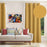 Shay Curtain - Red Multi Color Accents - Gold Decor Recipe: Textured Drapes With 4 Pillows, Art & Sofa Options