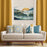 Shay Curtain - Blue Green & Gold Accents - Gold Decor Recipe: Textured Drapes With 4 Pillows, Art & Sofa Options