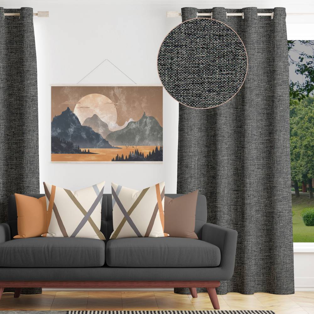 Shay - Traditional Landscape Decor Recipe: Textured Drapes With 4 Pillows, Art & Sofa Options