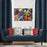 Shay - Navy Decor Recipe: Textured Drapes With 4 Pillows, Art & Sofa Options