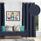 Shay - Navy Decor Recipe: Textured Drapes With 4 Pillows, Art & Sofa Options