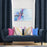 Shay - Navy Decor Recipe: Textured Drapes With 4 Pillows, Art & Sofa Options - Ringtop