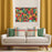 Shay Curtain - Green Multi Color Accents - Gold Decor Recipe: Textured Drapes With 4 Pillows, Art & Sofa Options