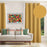 Shay Curtain - Green Multi Color Accents - Gold Decor Recipe: Textured Drapes With 4 Pillows, Art & Sofa Options