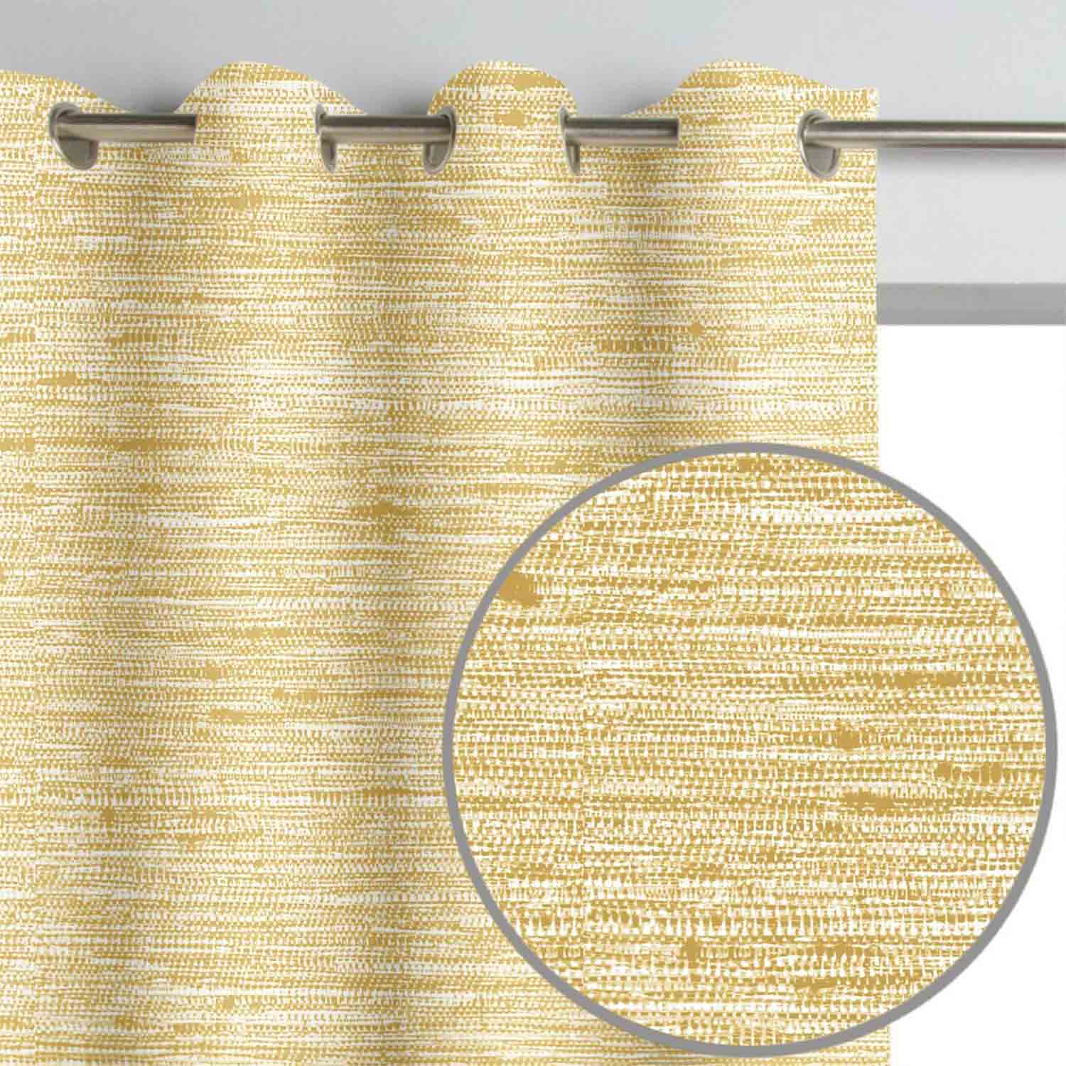 Decorator's Favorite Gold Drapery & Pillow Bundles - Dakota Gold Yellow & Mustard Curtain Pair with Pair Cyrus Linen Pillows