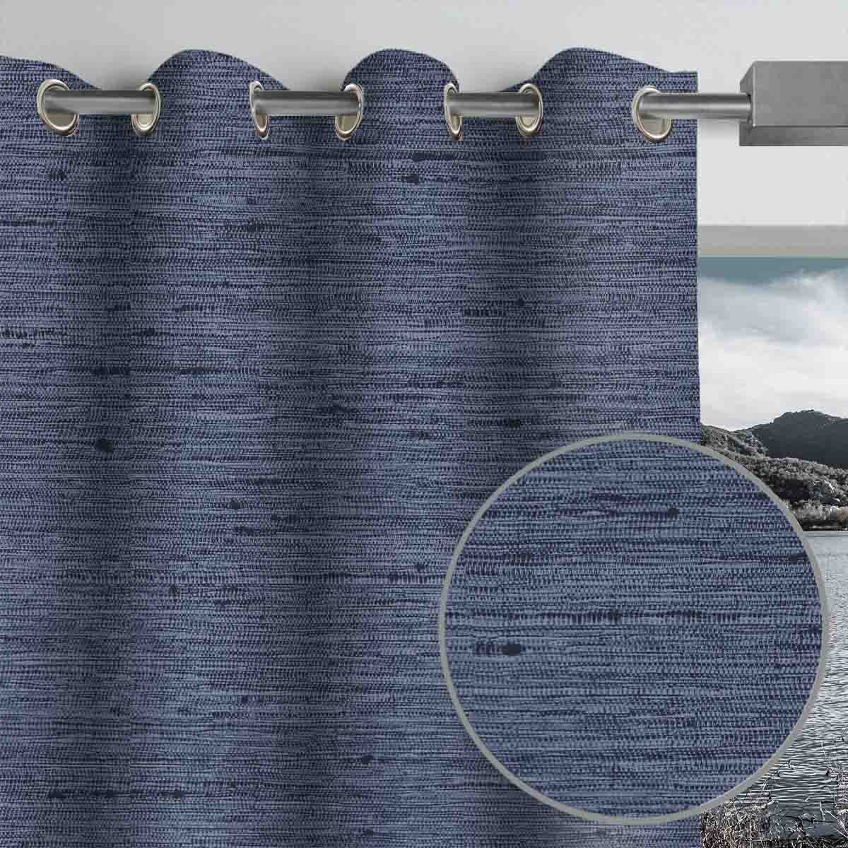 Decorator's Favorite Navy Drapery & Pillow Bundles - Dakota Sapphire Blue & Denim Indigo Navy & Dark Blue Curtain Pair with Pair Jaxx Linen Pillows