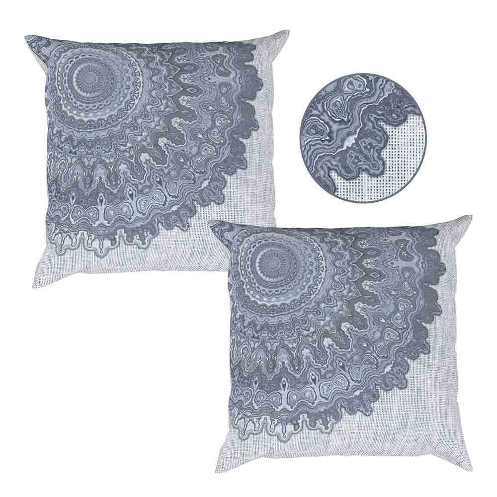 Bundle - Set of 2 Shay Drapery Panel & Set of 2 Pillow Covers - Blue