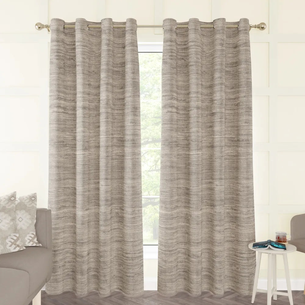 Harlow Linen Burlap Unlined Semi Sheer Curtain Panel (Blackout Available)