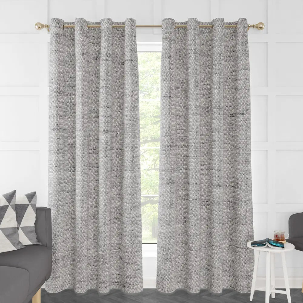 Gemma Linen Textured Unlined Curtain Panel (Blackout Available)