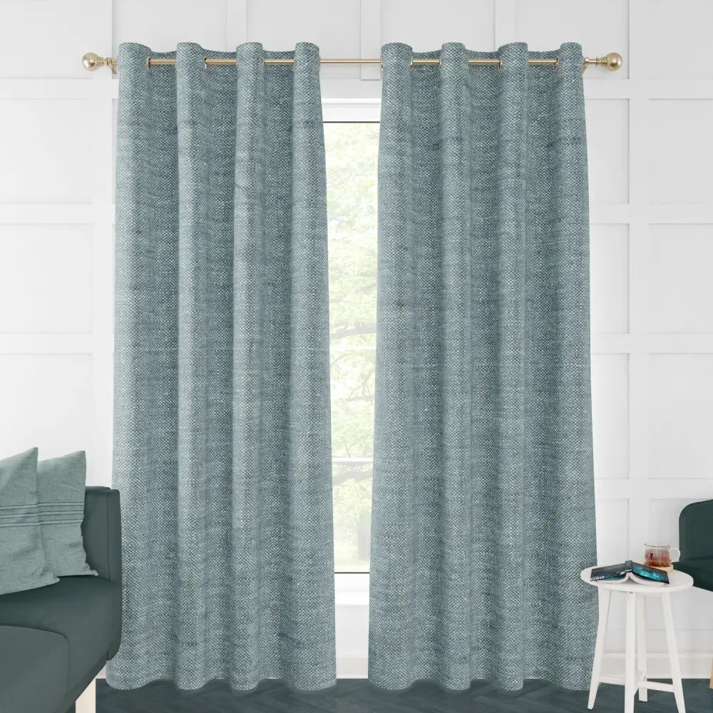 Gemma Linen Textured Unlined Curtain Panel (Blackout Available)