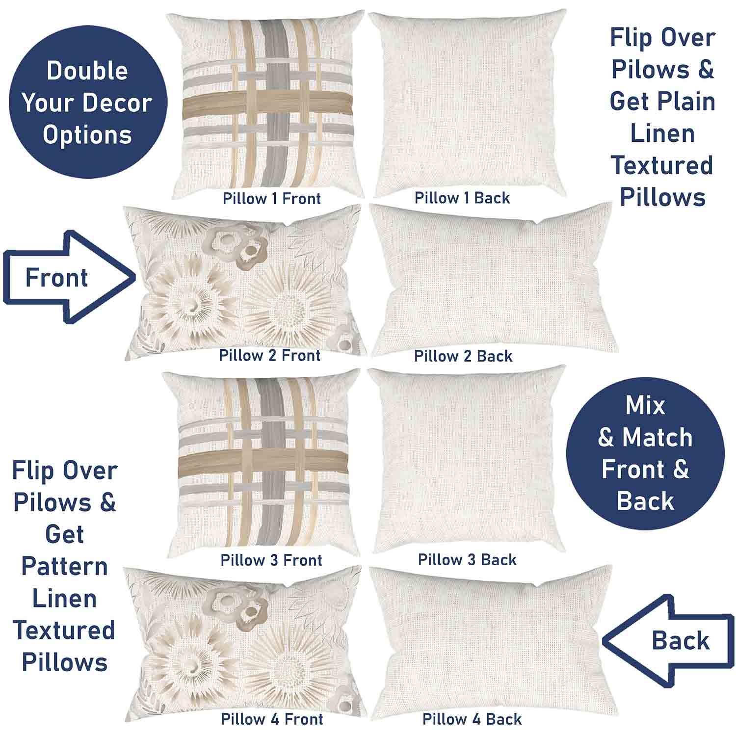 Ray & Iva Plaid Painterly & Watercolor Sunflower Pillow Cover Set