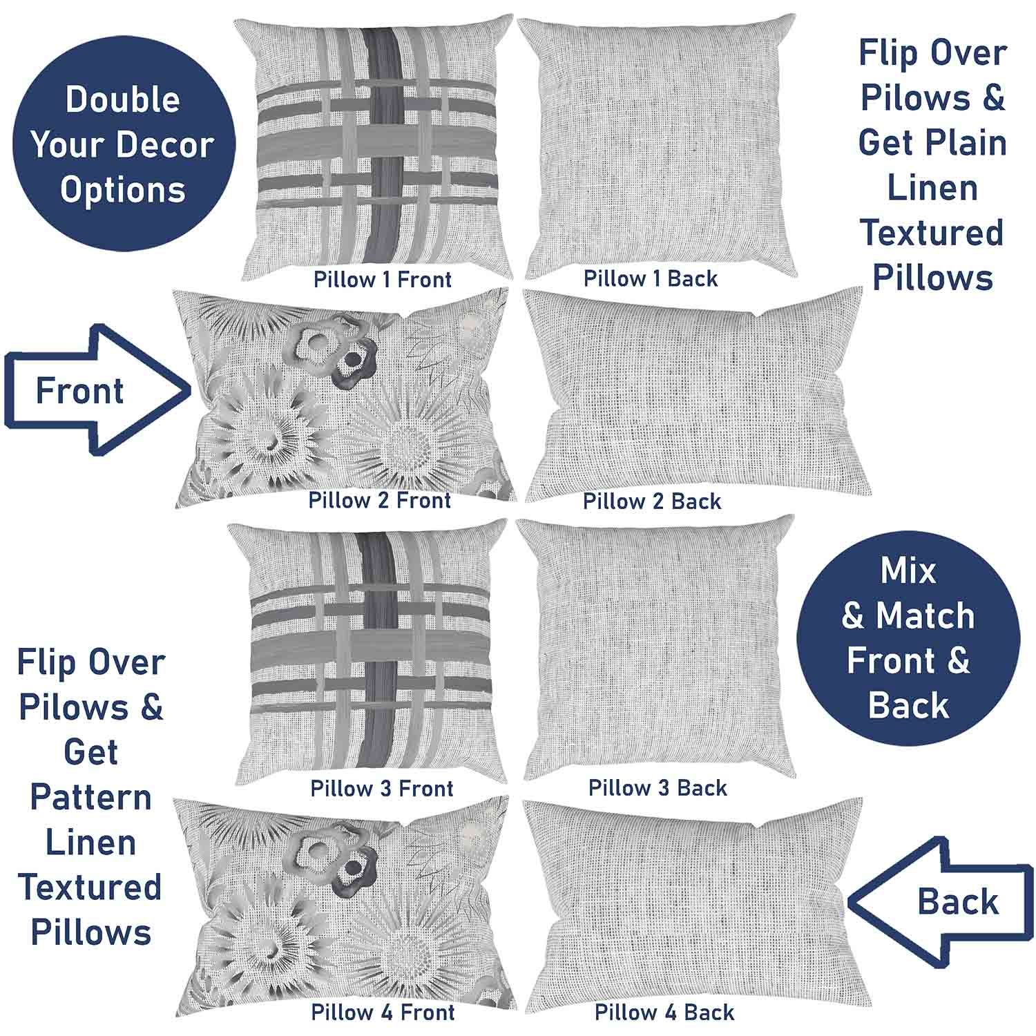 Ray & Iva Plaid Painterly & Watercolor Sunflower Pillow Cover Set