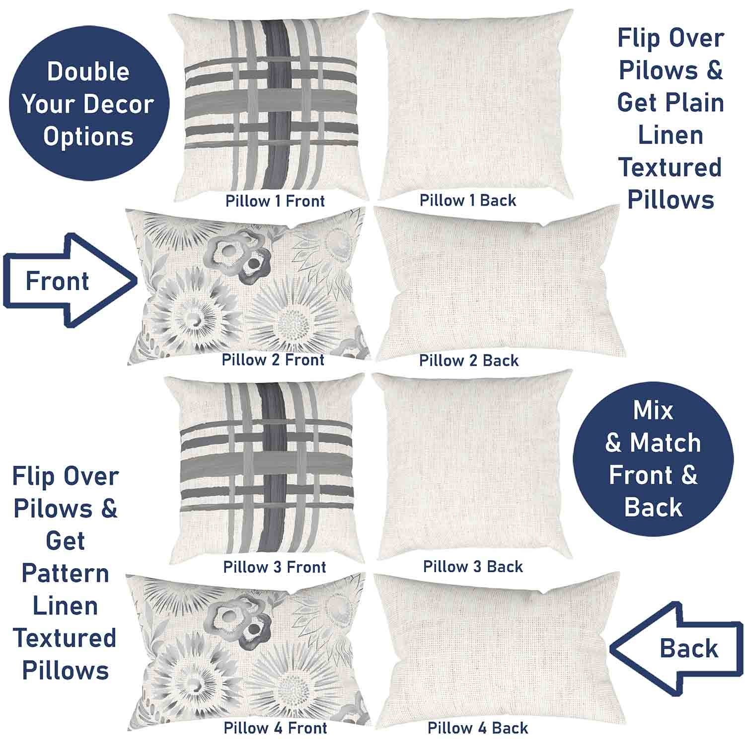 Ray & Iva Plaid Painterly & Watercolor Sunflower Pillow Cover Set